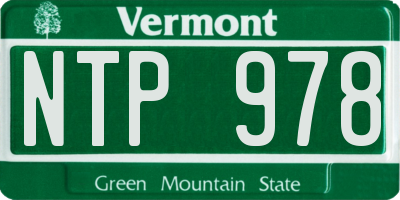 VT license plate NTP978
