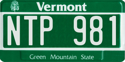 VT license plate NTP981