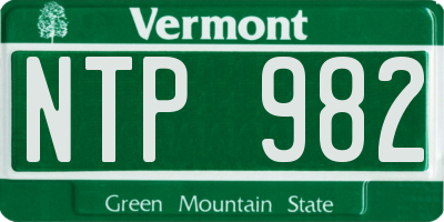 VT license plate NTP982