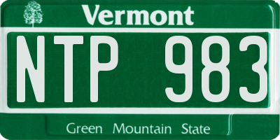 VT license plate NTP983