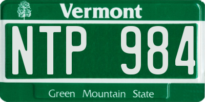 VT license plate NTP984