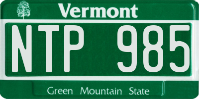 VT license plate NTP985
