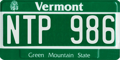 VT license plate NTP986