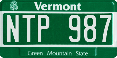 VT license plate NTP987