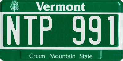 VT license plate NTP991