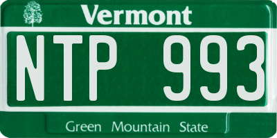 VT license plate NTP993