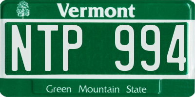 VT license plate NTP994
