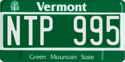 VT license plate NTP995