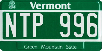 VT license plate NTP996