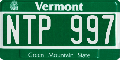 VT license plate NTP997