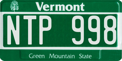 VT license plate NTP998
