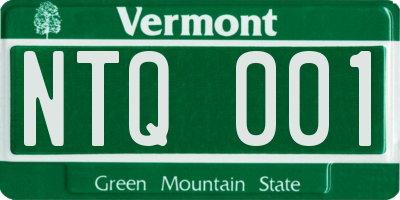 VT license plate NTQ001