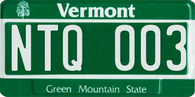 VT license plate NTQ003