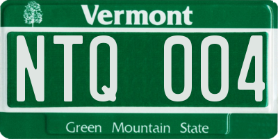 VT license plate NTQ004