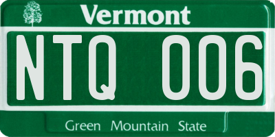 VT license plate NTQ006
