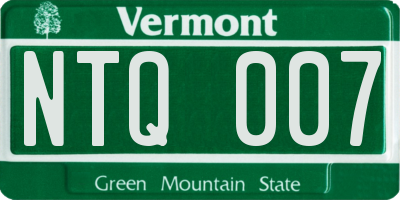VT license plate NTQ007