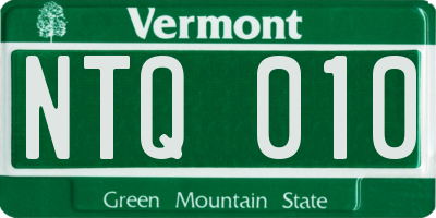 VT license plate NTQ010