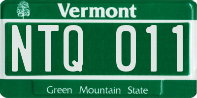 VT license plate NTQ011