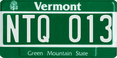 VT license plate NTQ013