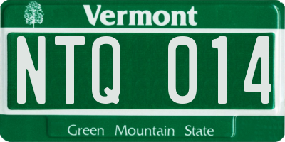 VT license plate NTQ014