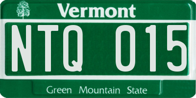 VT license plate NTQ015