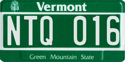 VT license plate NTQ016
