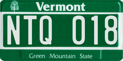VT license plate NTQ018