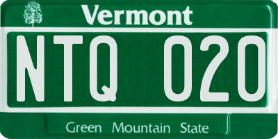 VT license plate NTQ020