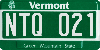 VT license plate NTQ021