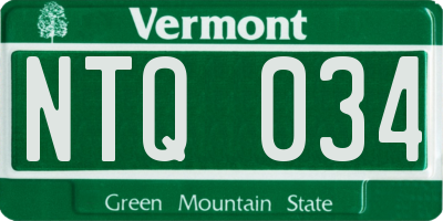 VT license plate NTQ034