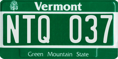 VT license plate NTQ037