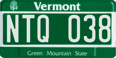VT license plate NTQ038
