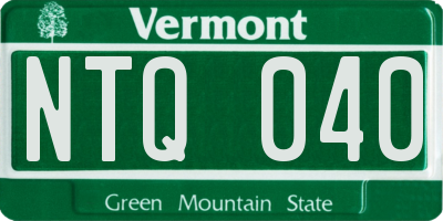 VT license plate NTQ040