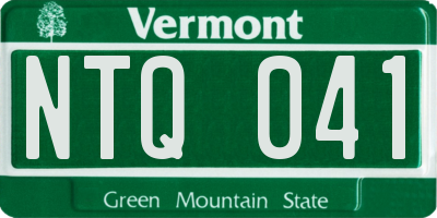 VT license plate NTQ041