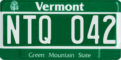 VT license plate NTQ042