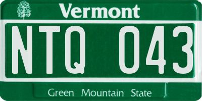 VT license plate NTQ043