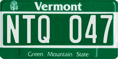 VT license plate NTQ047