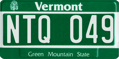 VT license plate NTQ049