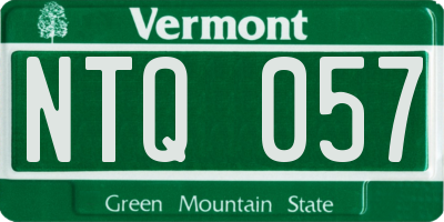 VT license plate NTQ057