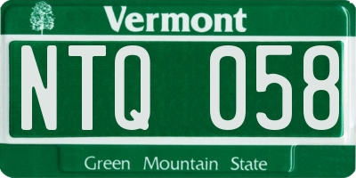 VT license plate NTQ058