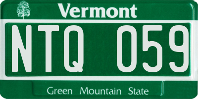 VT license plate NTQ059