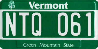 VT license plate NTQ061