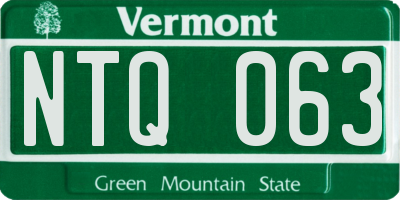 VT license plate NTQ063