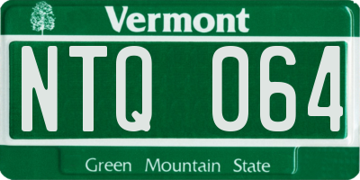 VT license plate NTQ064