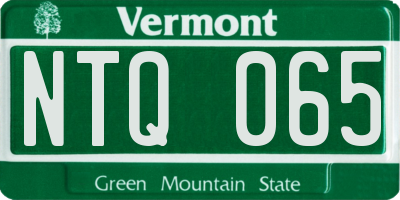 VT license plate NTQ065