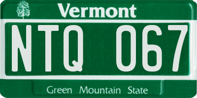 VT license plate NTQ067