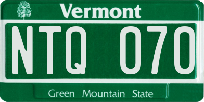 VT license plate NTQ070
