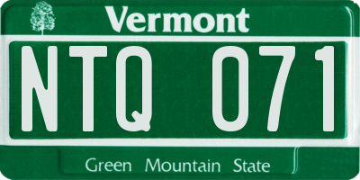 VT license plate NTQ071