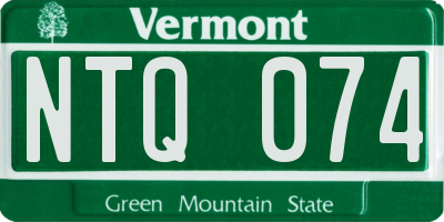 VT license plate NTQ074