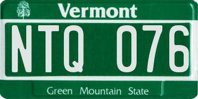 VT license plate NTQ076